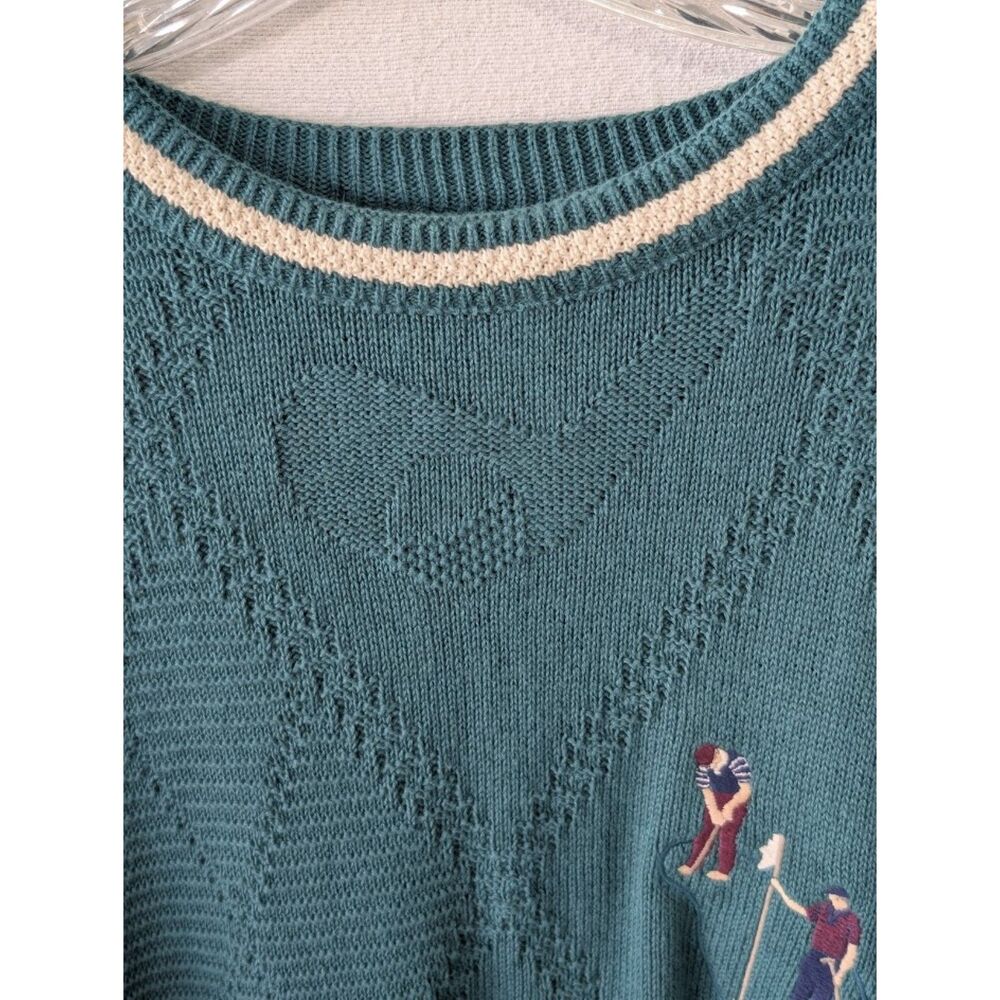 Vintage Expressions Golf Themed Knit Cotton Sweater Men's Size Large - Picture 8 of 14